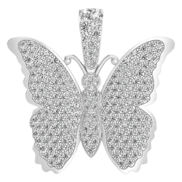 BUTTERFLY DIAMOND PENDANT SOLID GOLD 2.25CTW