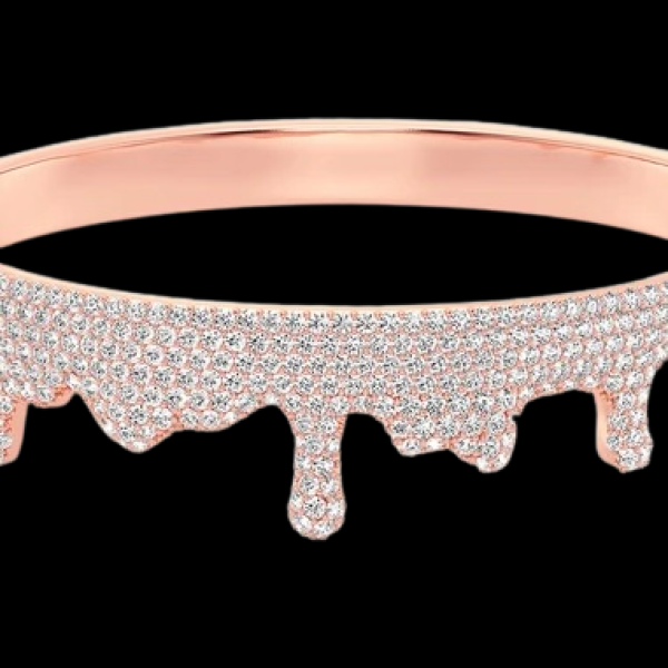 DRIP DIAMOND BANGLE SOLID GOLD 5.50CTW