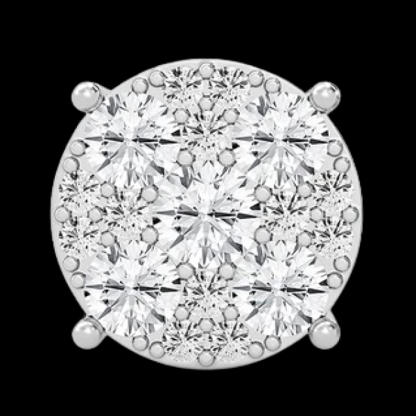 4.00CTW MOSAIC STUD DIAMOND EARRINGS SOLID GOLD