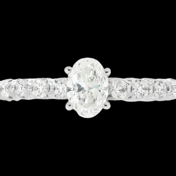 0.50CT OVAL SOLITAIRE WEAVED-PRONG- DIAMOND ENGAGEMENT RING - ALL NATURAL