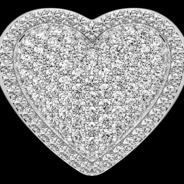 HEART SIGNET DIAMOND RING SOLID GOLD 1.40CTW