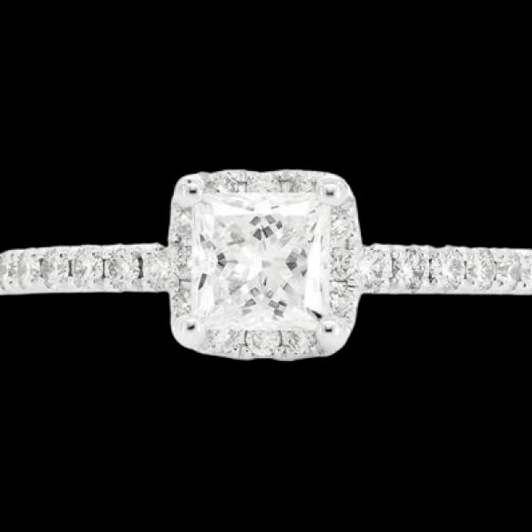 0.70CT PRINCESS CUT - DIAMOND ENGAGEMENT RING - ALL NATURAL