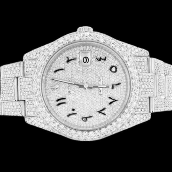 ROLEX DATEJUST STEEL (126300) - 23.50CTW FULLY ICED OUT