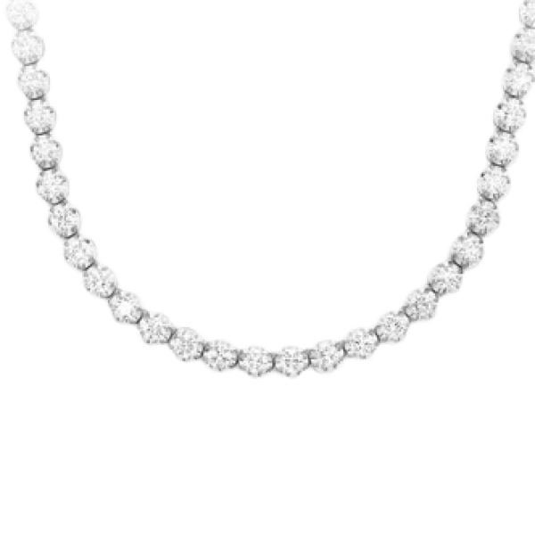 7PT CROWN SET DIAMOND NECKLACE 14K SOLID GOLD 10.00CTW