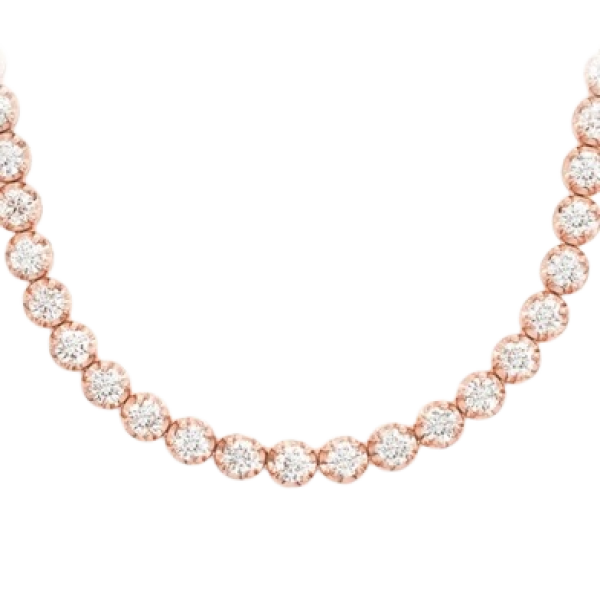 15PT CROWN SET TENNIS NECKLACE 14K 14.30CTW