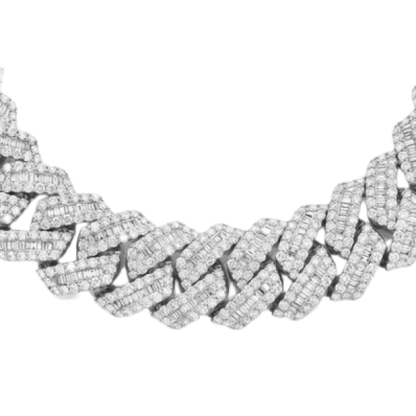 23MM RAISED BAGUETTE MIAMI CUBAN LINK DIAMOND NECKLACE 14K SOLID GOLD 82.00CTW