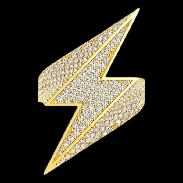 LIGHTNING BOLT DIAMOND RING SOLID GOLD 2.25CTW