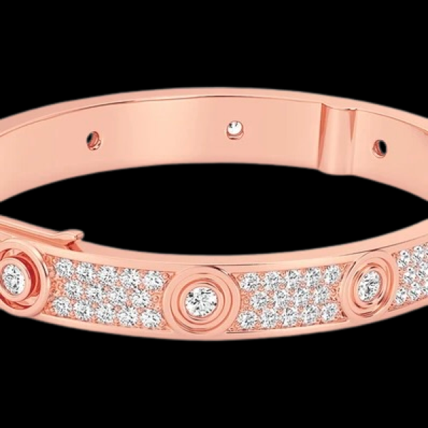 FULL DIAMOND ETERNITY DIAMOND BANGLE SOLID GOLD 6.05CTW
