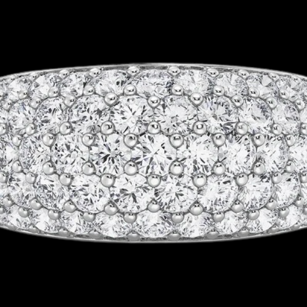 BUBBLY DIAMOND RING SOLID GOLD 3.15CTW