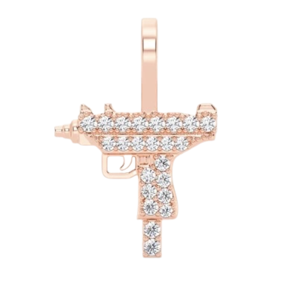 UZI DIAMOND PENDANT SOLID GOLD .15CTW